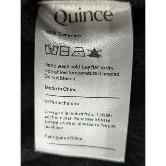 Quince Mongolian Cashmere Full Zip Hoodie Womens Small Grey Cozy Cardigan NWT - Picture 6 of 8